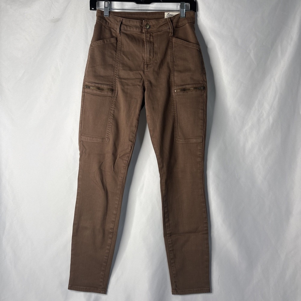 Cosmic Blue Love Women's 27 Mid Rise Brown Skinny Jeans 27" Inseam READ